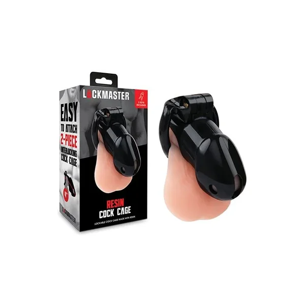 Lockmaster 4″ Resin Cock Cage – Black