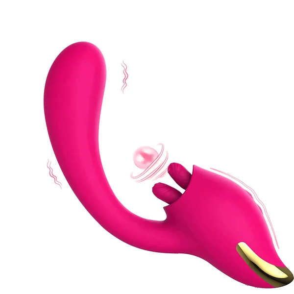 Lurevibe - Merlot 2-in-1 Tongue-licking Dildo Vibrator