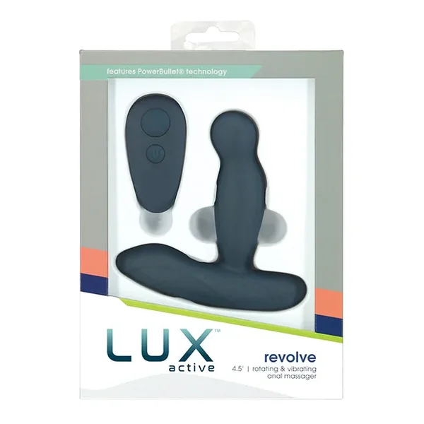 Lux Active Revolve 4.5″ Rotating & Vibrating Anal Massager – Dark Blue