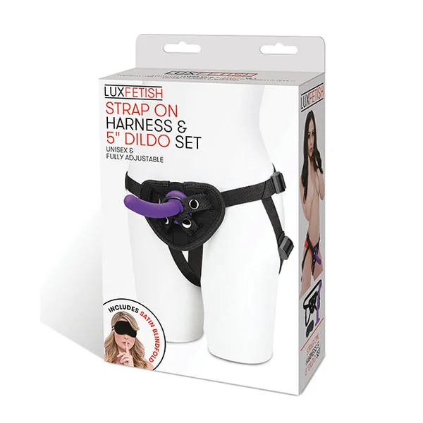 Lux Fetish 5" Dildo W/strap On Harness Set