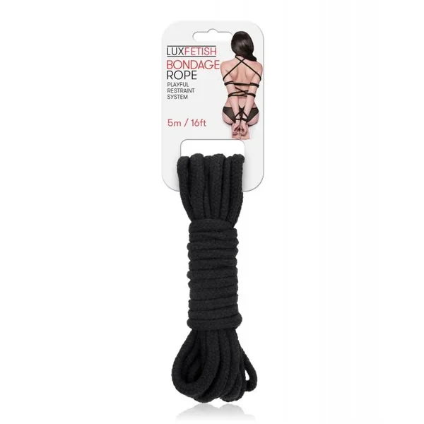 Lux Fetish Bondage Rope – 5m/16 ft Black