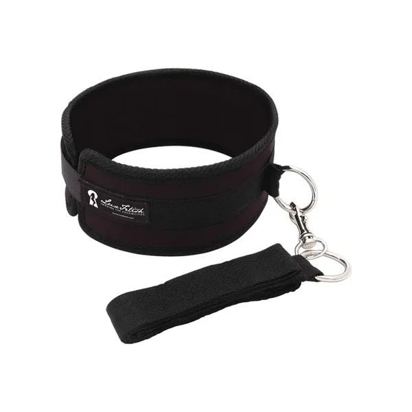 Lux Fetish Collar and Leash Set Adjustable – Black