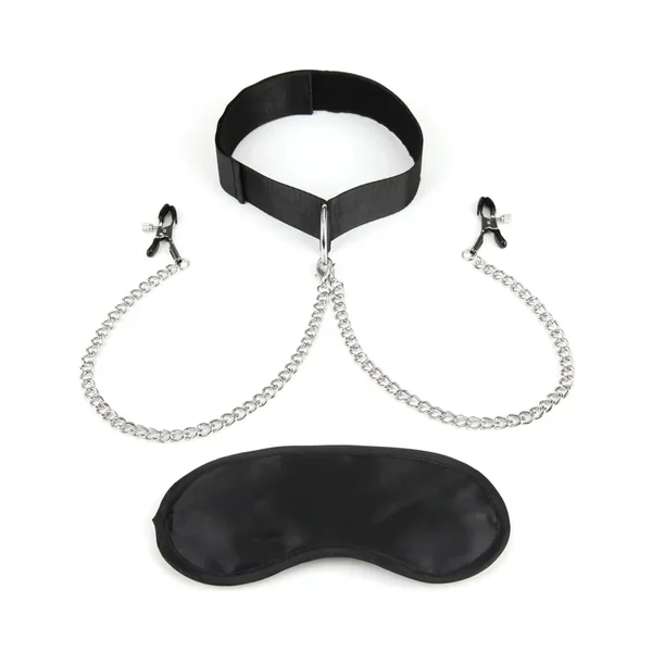 Lux Fetish Collar & Nipple Clamps