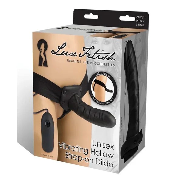 Lux Fetish Unisex Vibrating Hollow Strap On Dildo