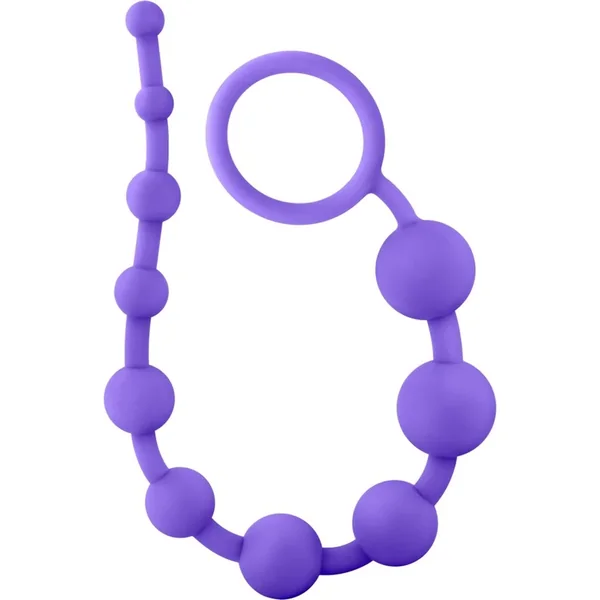 Luxe Silicone 10 Anal Beads – Purple