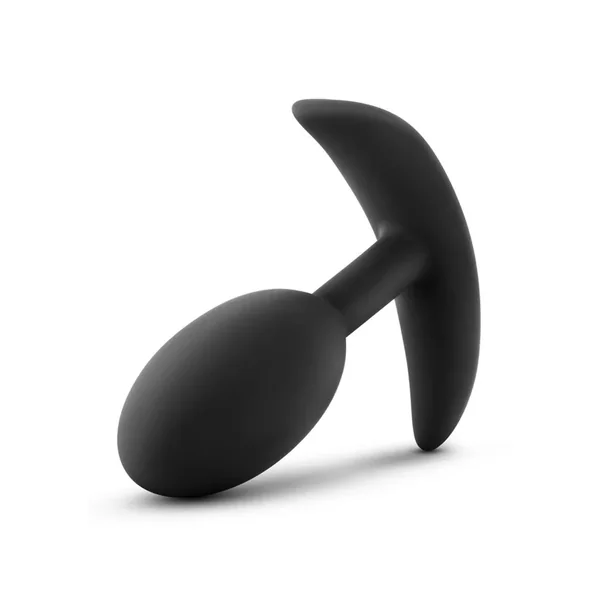 Luxe Wearable Vibra Slim Plug Silicone Butt Plug – Medium – Black
