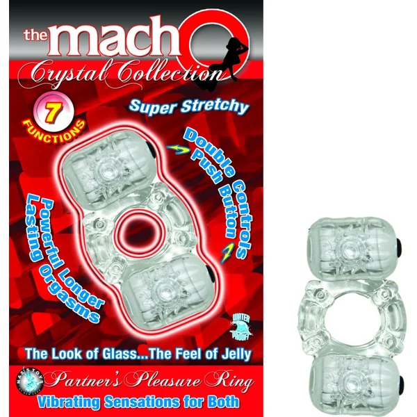 MACHO CRYSTAL COLLECTION PARTNERS PLEASURE RING CLEAR