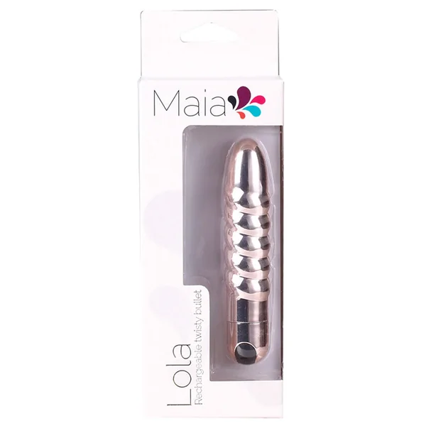 Maia LOLA Rechargeable Silicone 10-Function Vibrating Twisty Bullet - Rose Gold