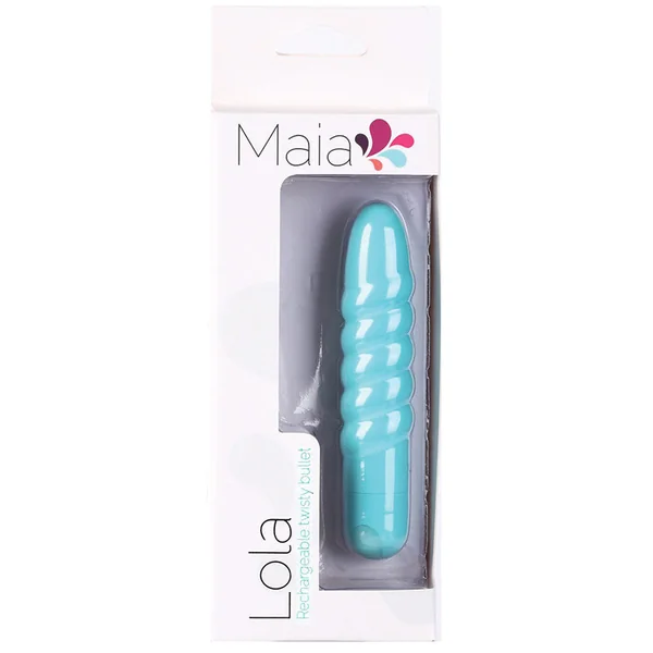 Maia LOLA Rechargeable Silicone 10-Function Vibrating Twisty Bullet - Teal Blue
