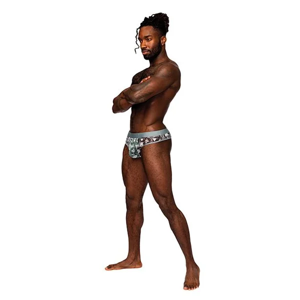 Male Power Sheer Prints Mesh Poly Spandex Thong-Optical