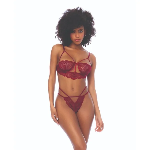 Mapale Lace Underwire Top With Thong
