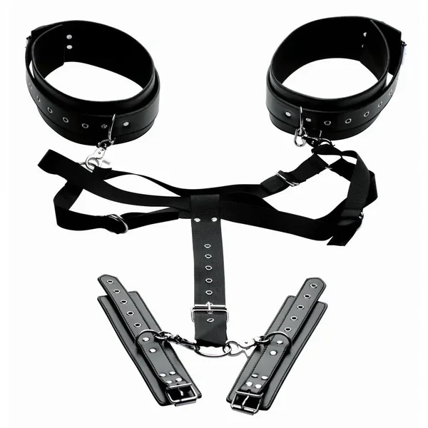 Master Series® Acquire Easy Access Thigh Harness With Wrist Cuffs