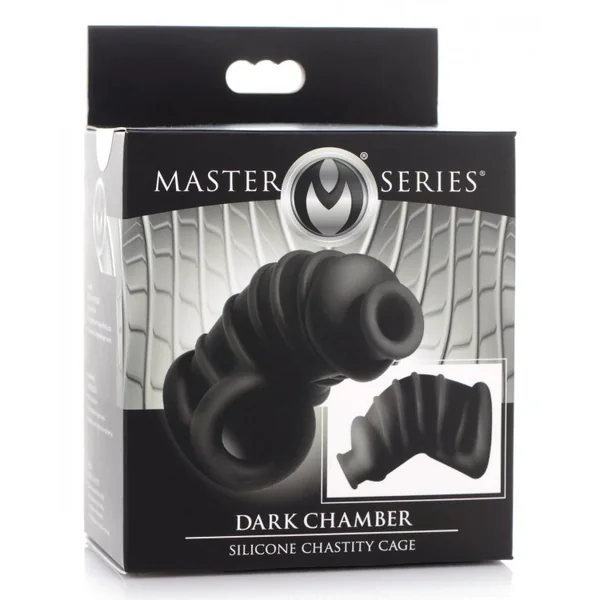 MASTER SERIES DARK CHAMBER SILICONE CHASTITY CAGE