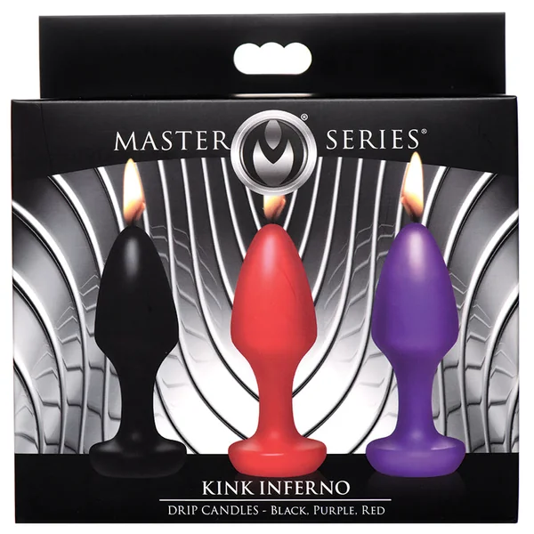 Master Series Kink Inferno Drip Candles - Black, Purple, Red