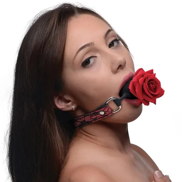 Master Series® Silicone Ball Gag with Rose
