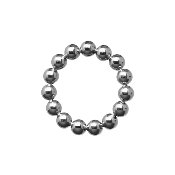 MASTER SERIES STAINLESS STEEL BEADED COCK RING 1.75IN
