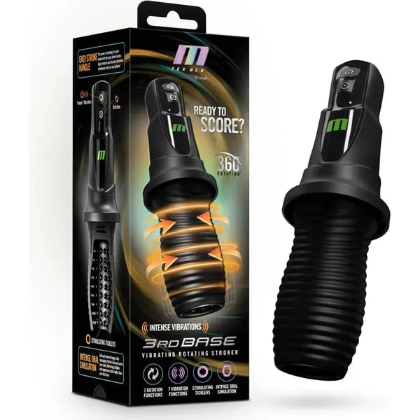 Masturbator - Blush Novelties - M For Men 3rd Base - 360° Rotating & Vibrating