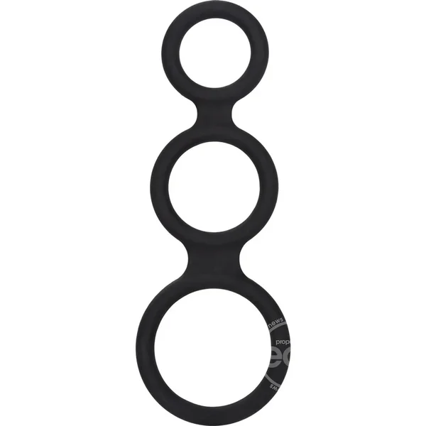 Maximizer Enhancer Line-Form Silicone Multi-Ring – Black