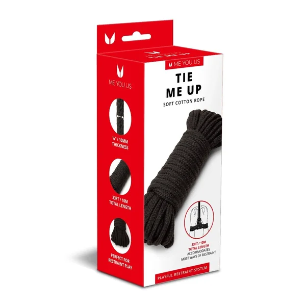 Me You Us Tie Me Up Soft Cotton Rope Black 10m