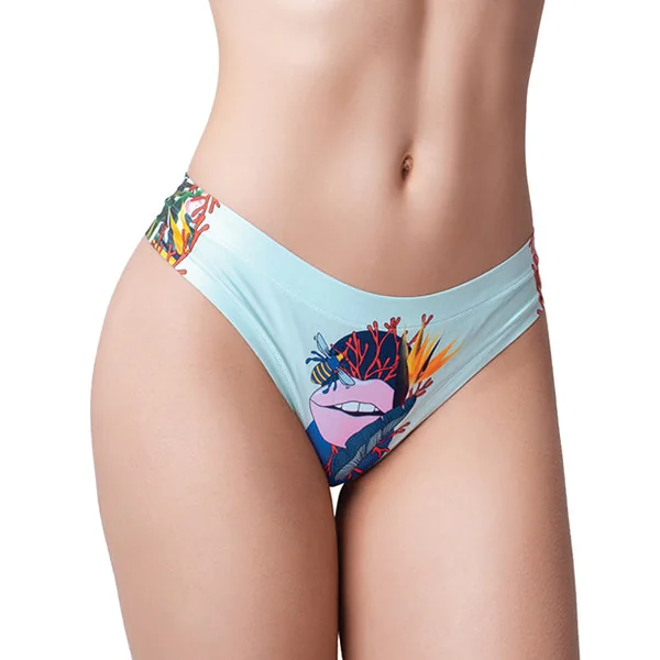 Mememe Botanic Panic Lips Printed Thong Lg