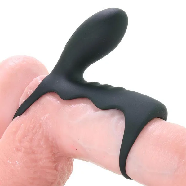 Men's Black Wireless 10 Speed Silicone Vibrating Cock Cage by Optimale