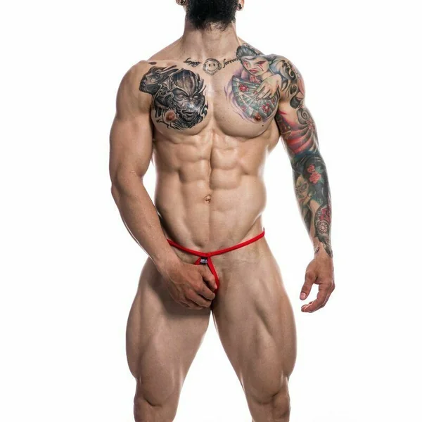 Mens Thong Loopstring Provocative Red G-String Underwear Stripper Open S M L XL