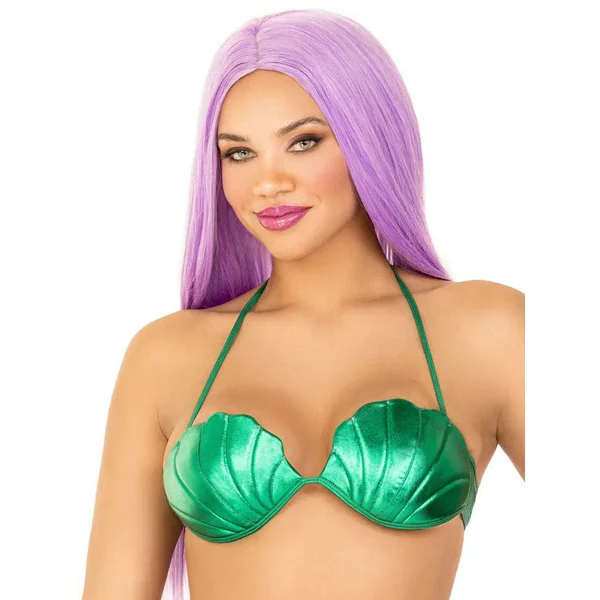 Mermaid Shell Bra Top - Small - Green