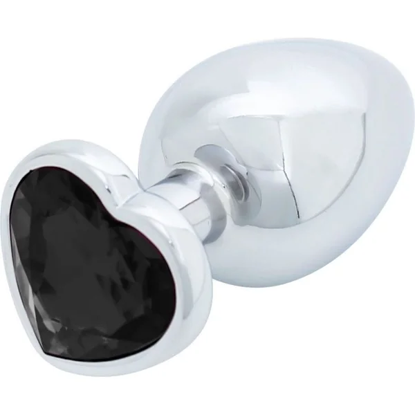 Metal Anal Plug - Anal Luxure - Heart Anal Plug - Black Stone