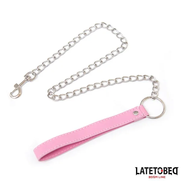 Metal Chain Leash Pink 65cm