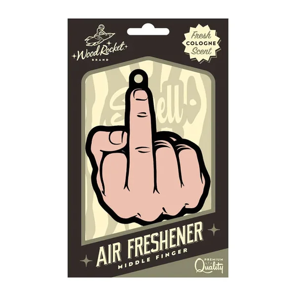 Middle Finger Air Freshener by Wood Rocket