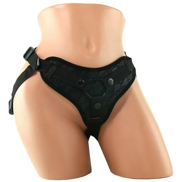 Midnight Lace Adjustable Sexy Black Strap On Harnesses – Sportsheets