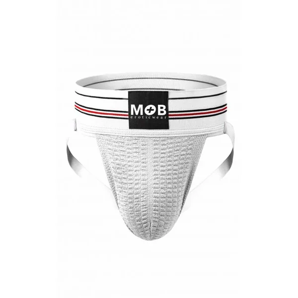 MOB FETISH JOCKSTRAP WHITE SMALL 3IN WAISTBAND(BULK)