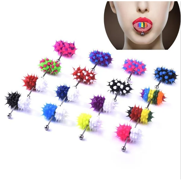 Morease Tongue Vibrator Ring Vibrating Sex Toy for Men Women Barbell Blowjob Fun Climax Clit Penis Massage Punk Style Sexy Adult