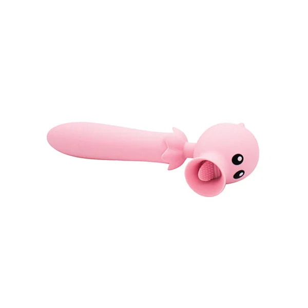 Natalie's Toy Box Lick N' Stick Clit Flicker & G-spot Vibe - Pink