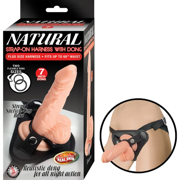 NATURAL STRAP-ON HARNESS W/ DONG