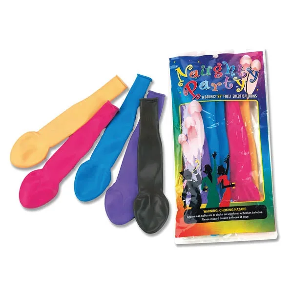 Naughty Party – Coloured Penis Balloons – Pack of 8