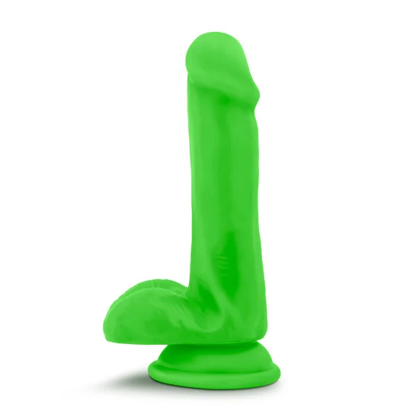 NEO 6 DUAL DENSITY COCK W/BALLS NEON GREEN “