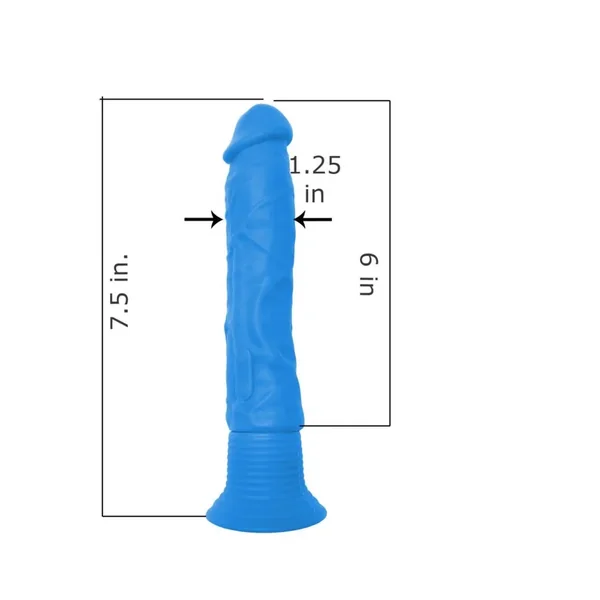 Neon Silicone Wall Banger Vibrating Dildo With Suction Cup Waterproof Blue