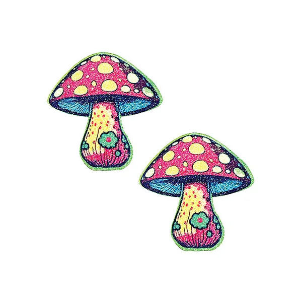 Neva Nude Glitter Shroom Pasties - Red Multi O/