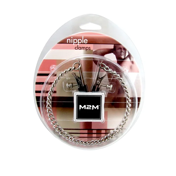 NIPPLE CLAMPS ALLIGATOR W/CHAIN CHROME