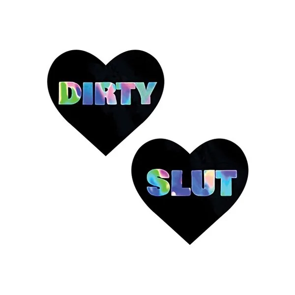 Nipztix Holographic Dirty Slut Heart Pasties