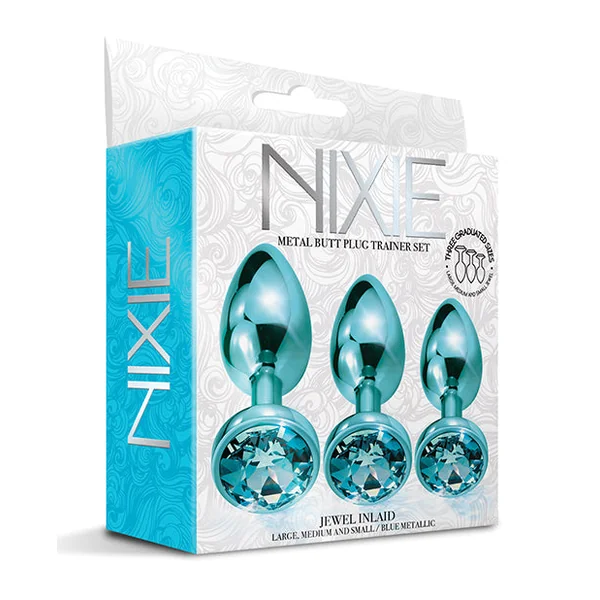 Nixie Metal Butt Plug Trainer Set W/inlaid Jewel
