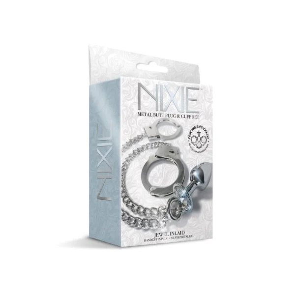 NIXIE METAL PLUG & CUFF SET SILVER SMALL