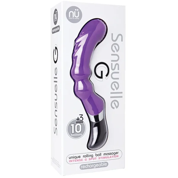 Nu Sensuelle G Unique Rolling Ball Rechargeable Massager – Purple