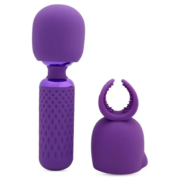 Nu Sensuelle Harlow Nubii Rechargeable Silicone Mini Heating Wand with Attachment – Purple