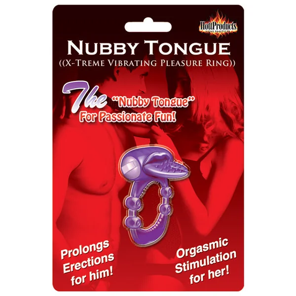Nubby Tongue X-treme Vibrating Pleasure Ring - Purple