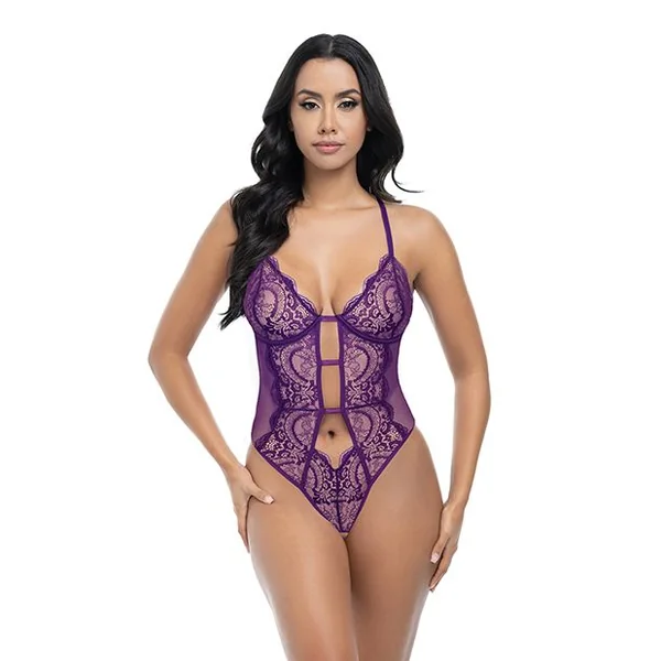 Oh La La Cheri Carmen Lace & Mesh Underwire Crotchless Teddy