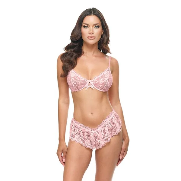 Oh La La Cheri Leyla Lace and Mesh Underwire 2 Piece Bra Set