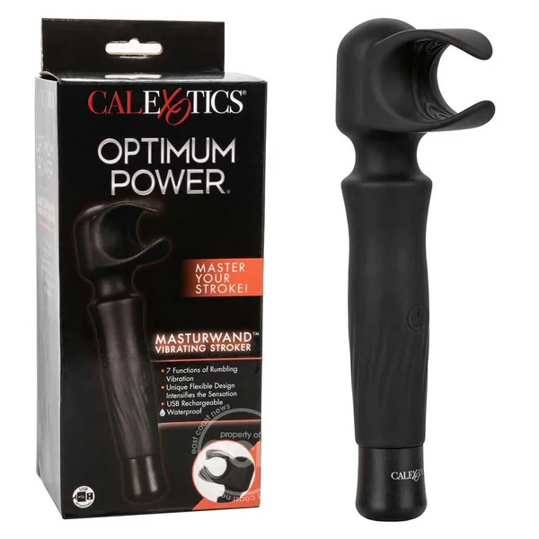 Optimum Power Masturwand Vibrating Stroker Rechargeable Masturbator by Calexotics