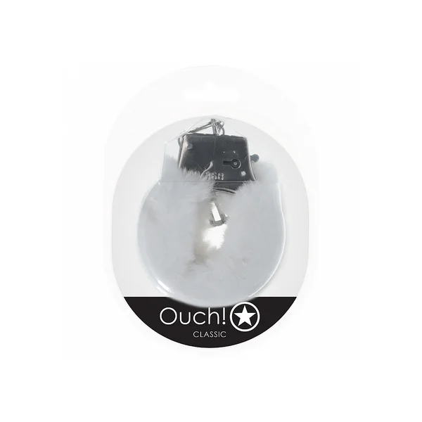 OUCH! CLASSIC FLUFFY HANDCUFFS WHITE